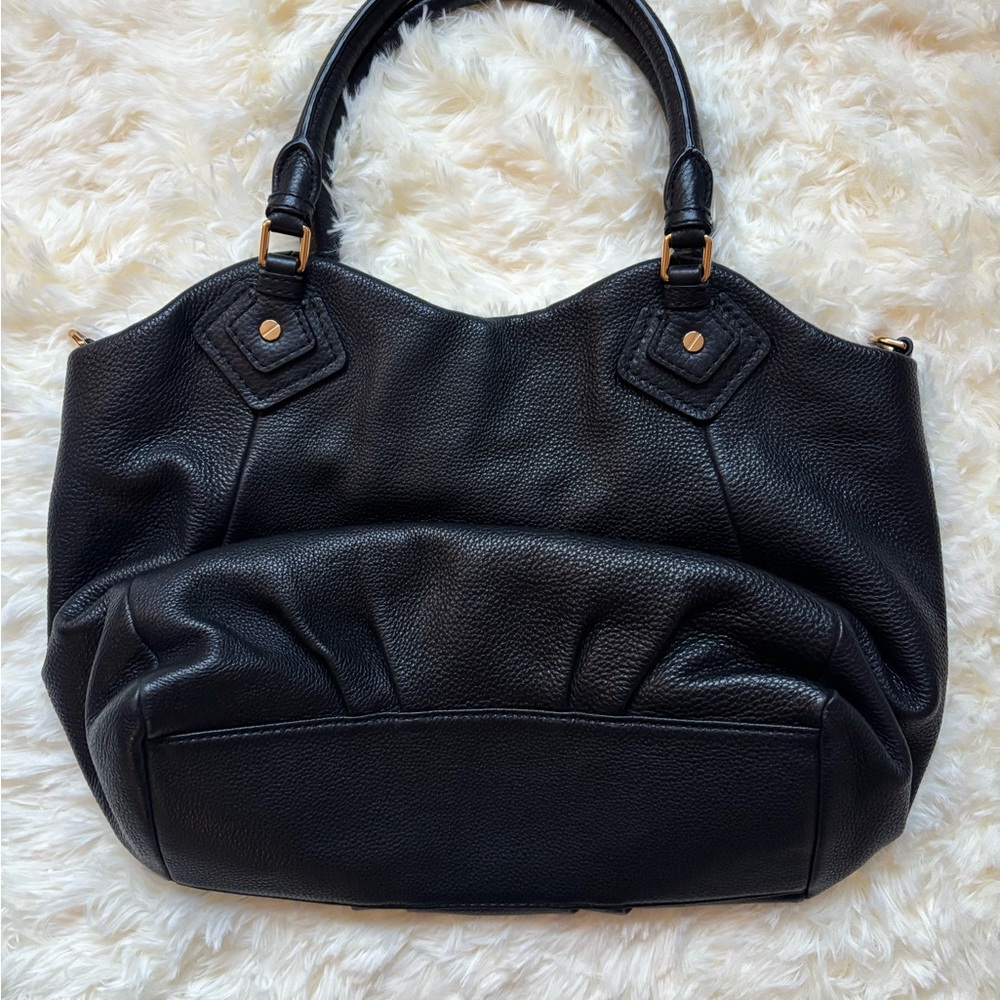 Marc Jacobs New York Black Pebbled Leather Tote Bag Gold Hardware - Picture 2 of 9